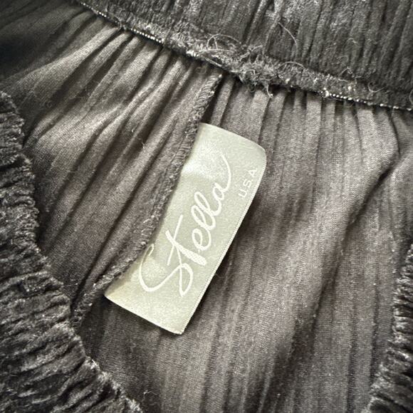 Vintage Stella Crushed Velvet Skirt Black Whimsigoth Y2K 90s Witchy Women's M - Picture 5 of 10